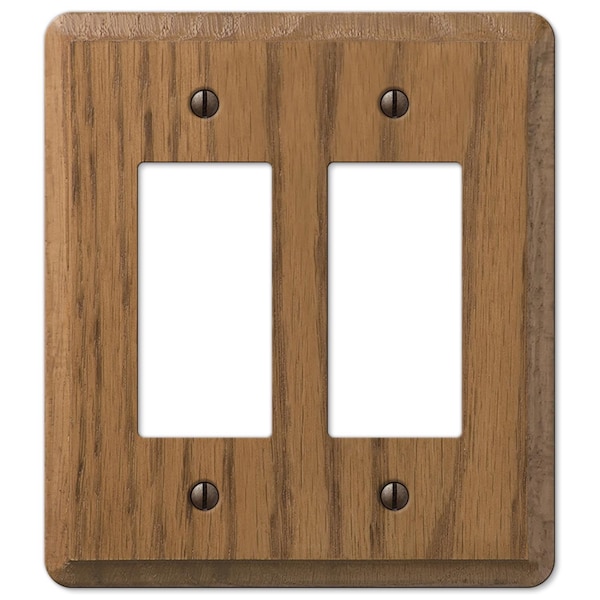 Amerelle Amerelle Contemporary Medium Brown 2 gang Oak Wood Decorator Wall Plate 1 pk - 901RR