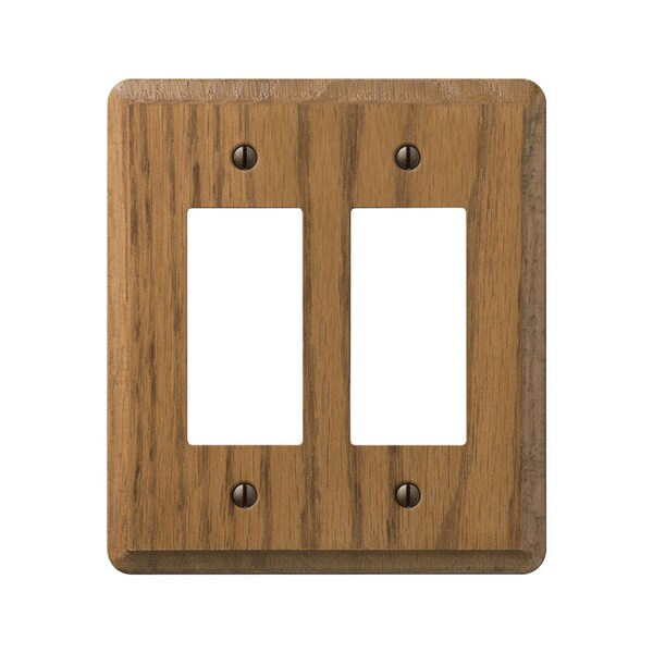 Amerelle Amerelle Contemporary Medium Brown 2 gang Oak Wood Decorator Wall Plate 1 pk - 901RR