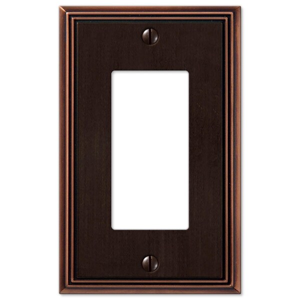 Amerelle Placa de Pared Decorativa de Metal Fundido de Bronce Envejecido de 1 Gang Metro 1 pk - 77RDB