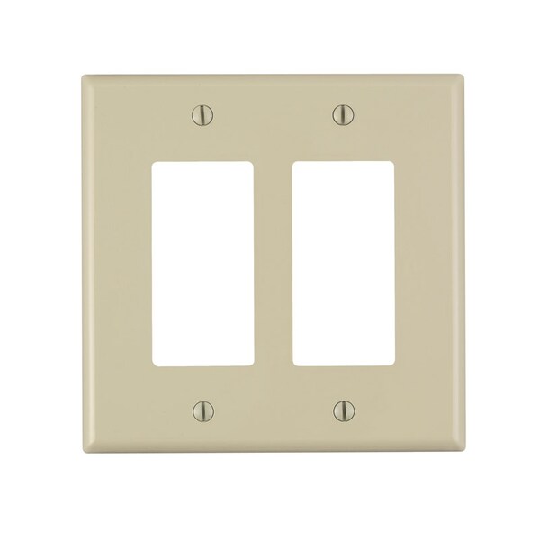 Leviton Placa de Pared Decorativa de Nylon de 2 Gangs en Color Marfil - Paquete de 1 - PJ262-00I