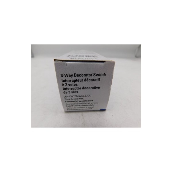 Interruptores de luz y regulador Eaton Rocker 20A 277V blanco 3 vías - 7623W-BX-LW