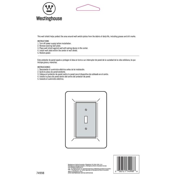 Placa de Pared de Plástico Transparente de 1 Gang de Westinghouse 1 pk - 74998