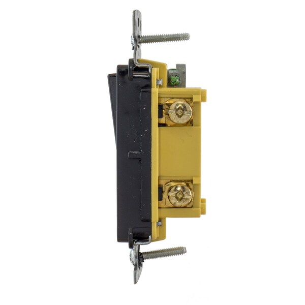 Hubbell Wiring Device-Kellems TradeSelect, Interruptores y Controles de Iluminación, Interruptor Decorativo, Grado Residencial, Interruptor de Palanca, Propósito General AC, Monopolar, 15A 120/277V AC, Conexión de Empuje hacia Atrás y Lateral - RSD115BK