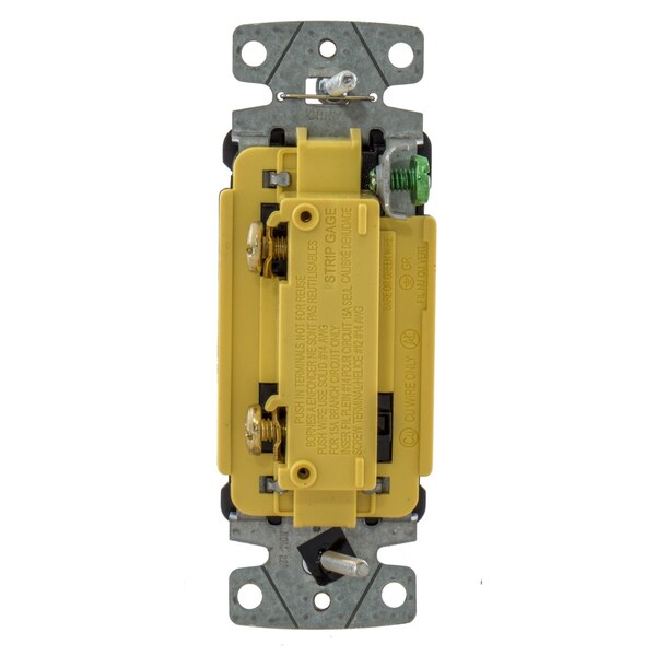 Hubbell Wiring Device-Kellems TradeSelect, Interruptores y Controles de Iluminación, Interruptor Decorativo, Grado Residencial, Interruptor de Palanca, Propósito General AC, Monopolar, 15A 120/277V AC, Conexión de Empuje hacia Atrás y Lateral - RSD115BK