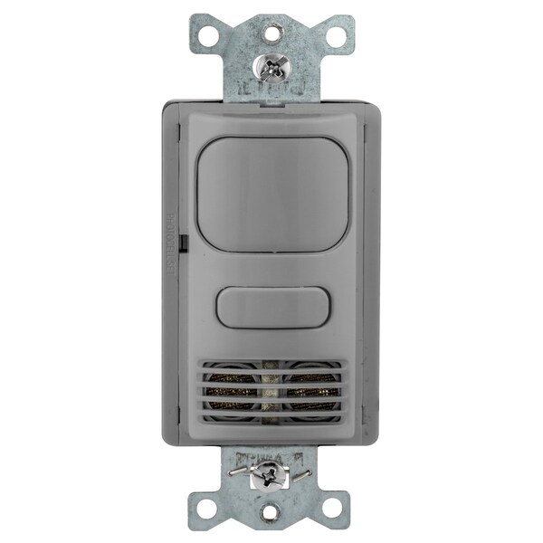 Interruptor de Pared Bryant, Tecnología Dual, 1 Relé, 1000 pies cuadrados, 800W Incandescente, 1000W Fluorescente @ 120V AC, 1800W Fluorescente @ 277V - MSD2000GY1