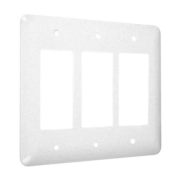 Placas de Pared Taymac 3-Decorator Maxi, 3 Gangs: Metal, Acabado Texturizado, Blanco - WRTW-RRR