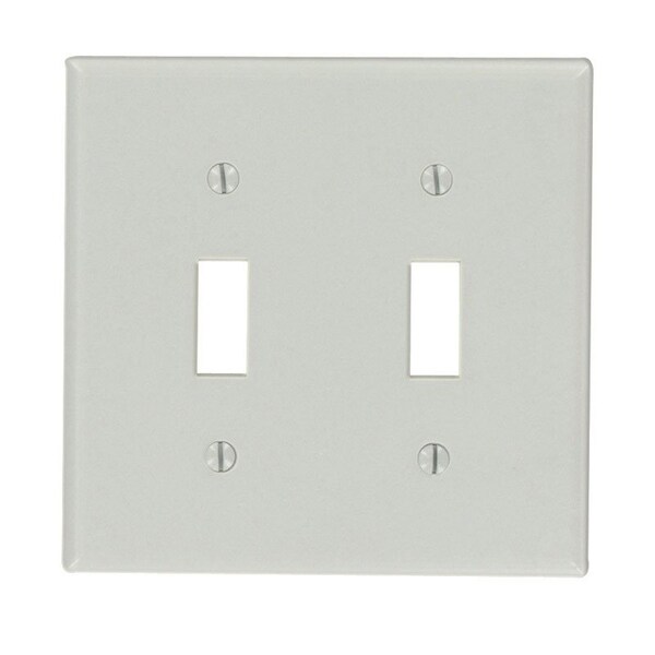 Placa de pared de palanca de plástico termoestable de 2 gang de Leviton gris 1 paquete - 87009-000