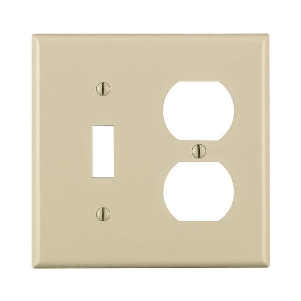 Placa de Pared Doble Leviton Light Almond 2 gang de Termoplástico Nylon para Duplex/Toggle 1 pk - 80705-00T