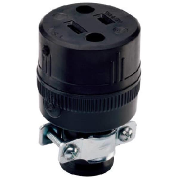 Conector de construcción de goma de servicio pesado residencial Nextgen 224CC10, 15A, negro - NE569179