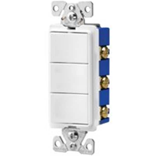 Yhior 7729W-SP Combo Decorativo de 3 Interruptores Individuales - Blanco - YH428970