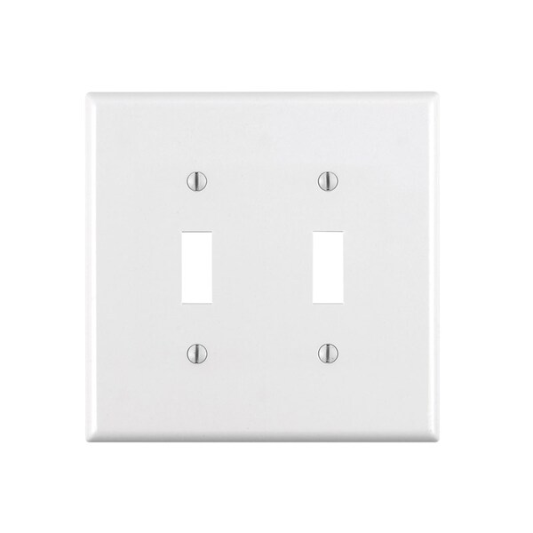 Leviton Placa de Pared de Palanca de Plástico Termoestable de 2 Gangs en Blanco 1 pz - 80509-00W