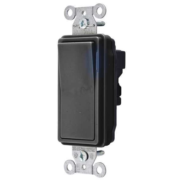 Interruptor de pared iluminado Hubbell Wiring Device-Kellems, 1 polo, 15A, negro - SNAP2101ILBK