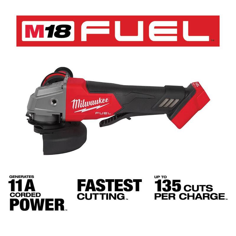 Martillo rotativo Milwaukee M18 FUEL de 18V con tecnología de litio-ion sin escobillas de 1 pulgada SDS-Plus con amoladora y dos baterías de 6.0 Ah - 2912-20-2880-20-48-11-1862