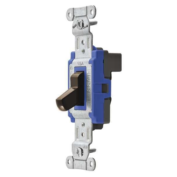 Hubbell Wiring Device-Kellems Wall Switch, 1-Pole, 120/277V, 15A, Brown - SNAP1201BR