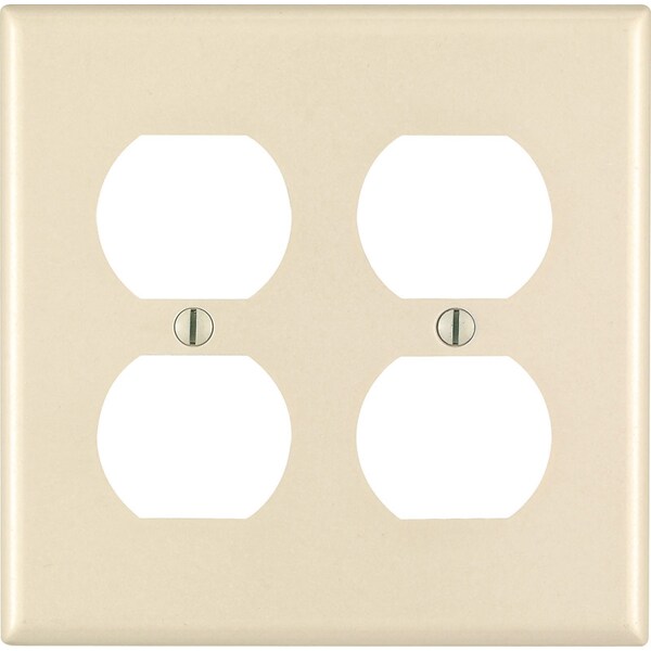 Leviton Leviton Almond 2 gang Thermoset Plastic Duplex Wall Plate 1 pk - 78016-000