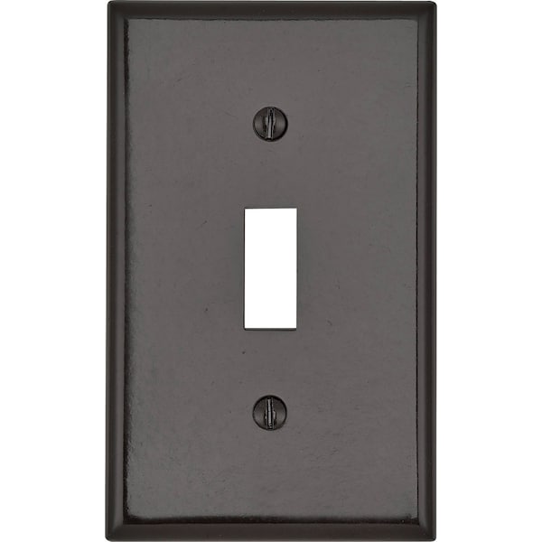 Placa de pared de palanca única de termoestable plástico marrón Leviton 1 pk - 85001-000