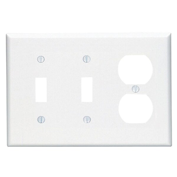 Leviton Placa de Pared de 3 Gángs de Plástico Blanco para Dúplex/Interruptor de Alternancia 1 pza - 80521-00W
