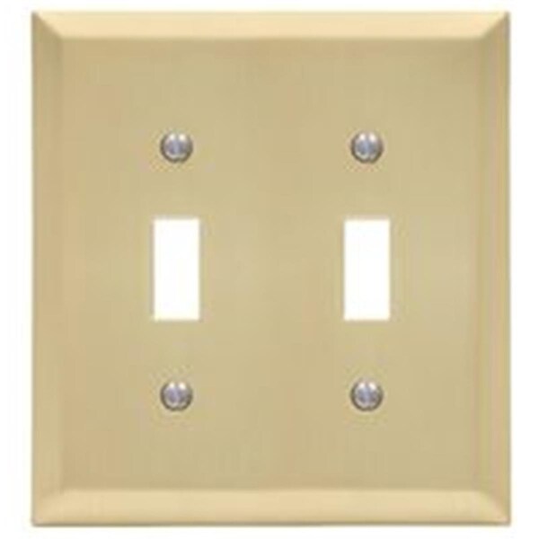 Placa de pared de acero de siglo de 2 bandas con interruptores - Latón satinado - BE2144894