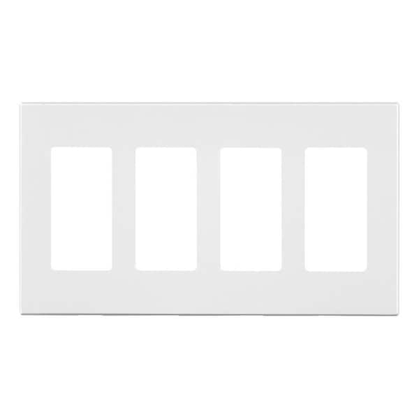 Decora Smart White 4 Gang Polycarbonate Rocker Screwless Wall Plate - 3895406
