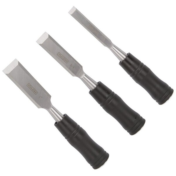 Vulcan Chisel Set, 3-Piece, Steel/Wood, Polished, Black - JL13210