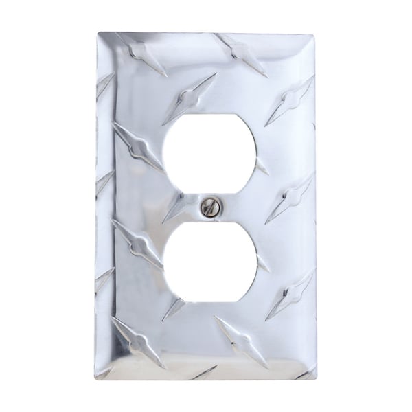 Placa de pared americana Amerelle Diamond Magnesium de 1 gang de aluminio estampado para tomacorrientes dobles 1 paquete - 955D