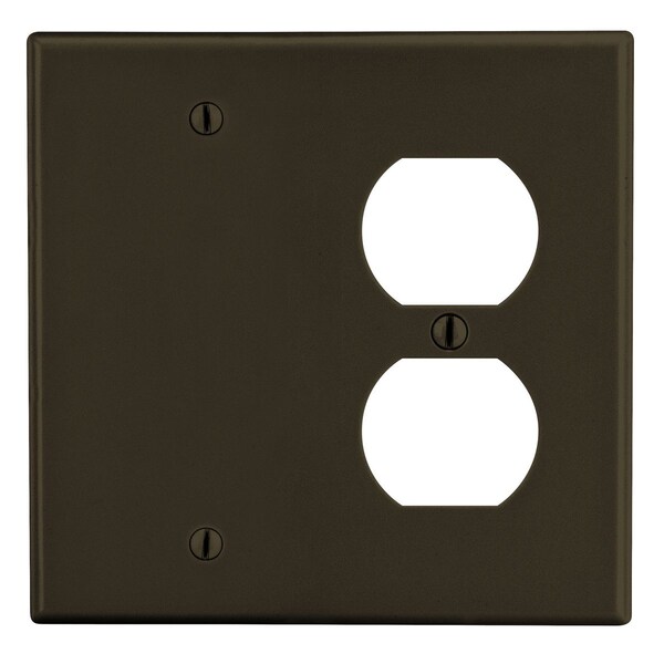 Placa de pared Hubbell Wiring Device-Kellems de 2 posiciones, 1) duplex 1) montaje en caja en blanco, color café - P138