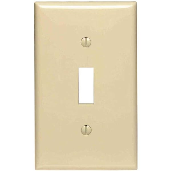 Placa de pared de nylon marfil de palanca intermedia de 1-Gang Leviton, paquete de 10 - M51-00PJ1-0IM