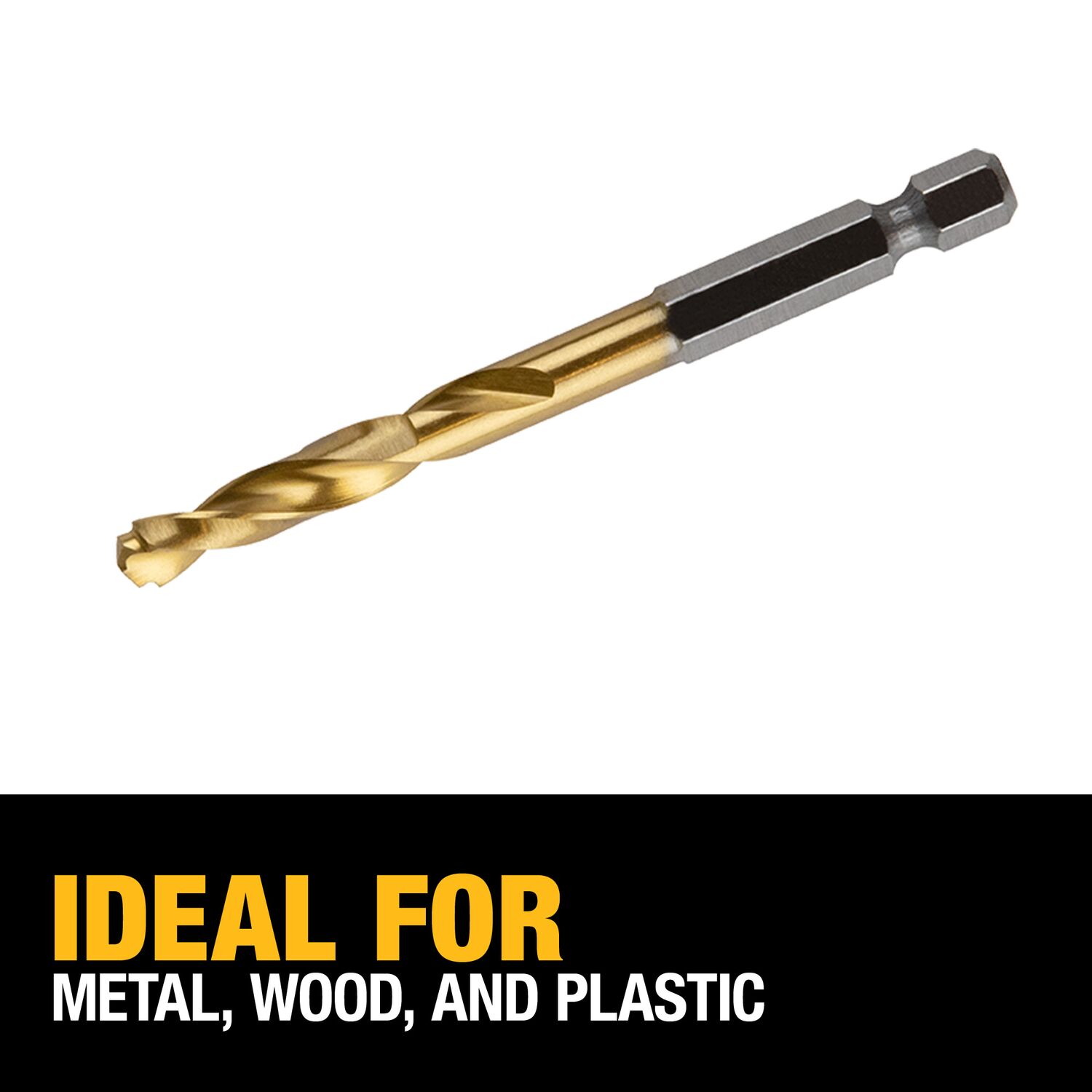 Broca helicoidal de longitud estándar DEWALT DEWALT de 1/4 de pulgada x 3-3/16 pulgadas con recubrimiento de nitruro de titanio HSS - DD5116