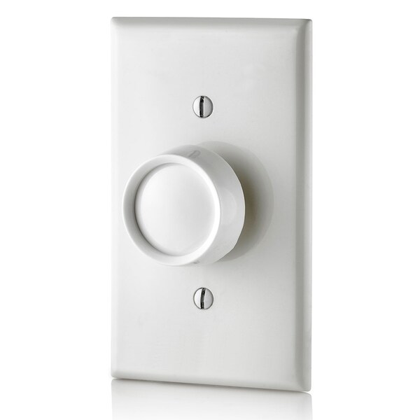 Interruptor atenuador universal Leviton blanco con rotación y pulsador, 600W INC - RDL06-10Z