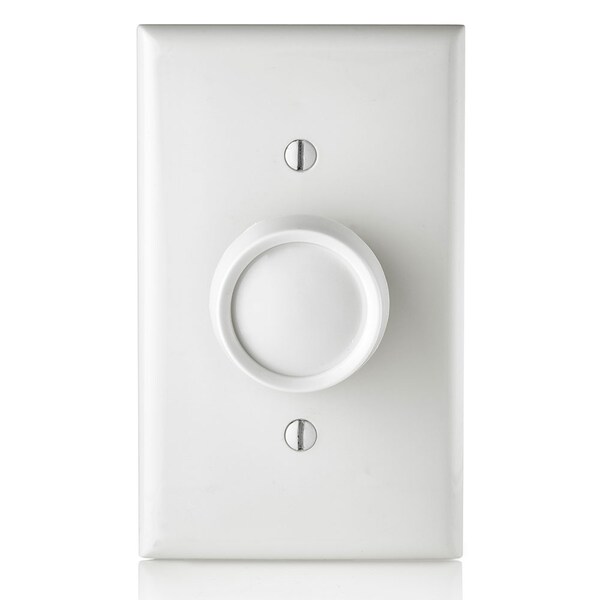 Interruptor atenuador universal Leviton blanco con rotación y pulsador, 600W INC - RDL06-10Z