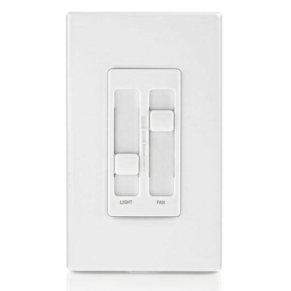 Interruptor atenuador SureSlide universal para ventilador-luz 120V WH - 66DF-10W de Leviton
