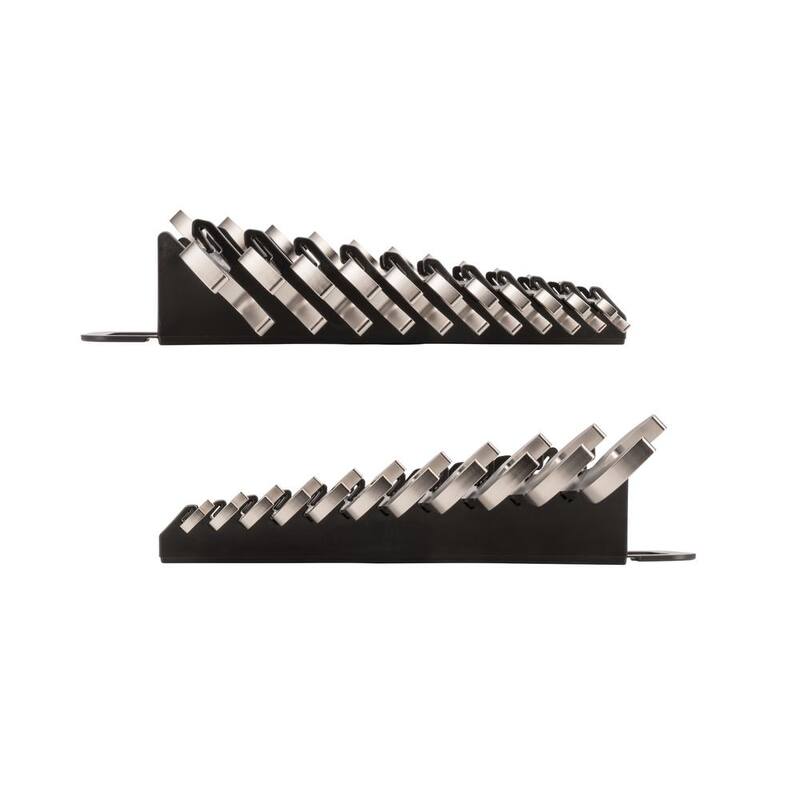Juego de llaves de extremo abierto con cabeza angular TEKTON 3/8-1 in. con soporte (11 piezas) - WAE91204