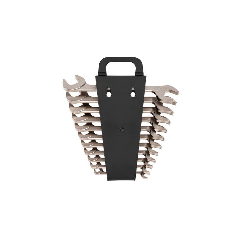 Juego de llaves de extremo abierto con cabeza angular TEKTON 3/8-1 in. con soporte (11 piezas) - WAE91204