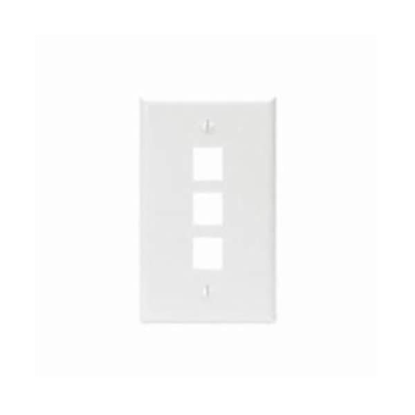 Placa de Pared de 3 Puertos sin Cargar, Uso de 1 Gang con Módulos Snap-In, Quickport WH - 41080-3WP