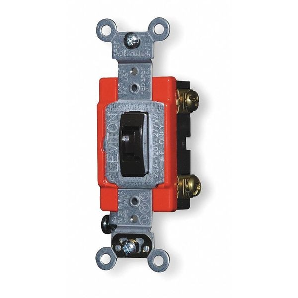 Interruptor de pared Leviton, 2 polos, 120/277V, 20A, café, palanca - 1222-2L