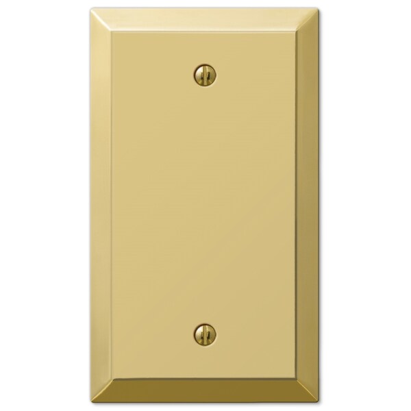 Placa de pared en blanco de acero estampado de 1 gang en latón pulido Century de Amerelle - 1 paquete - 163BBR