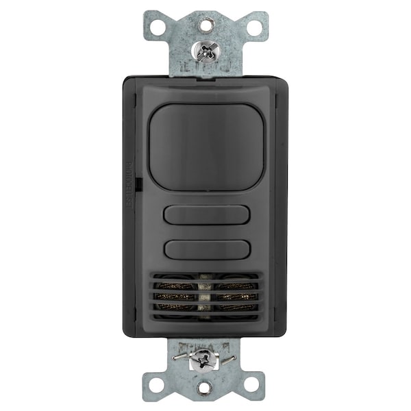 Interruptor de Pared Bryant, Doble Tecnología, 2 Relés, 1000 pies cuadrados, 800W Incandescente, 1000W Fluorescente @ 120V AC, 1800W Fluorescente @ 277V - MSD2001BK2