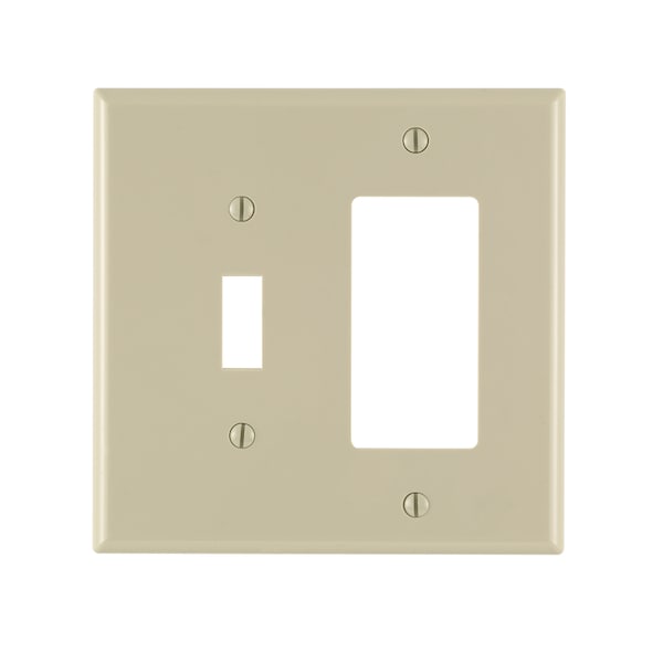 Placa de pared doble marfil termoplástica de nailon decorativa/interruptor Leviton Midway 1 paquete - 001-PJ126-00I