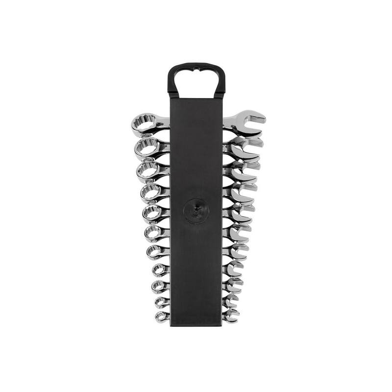 Juego de Llaves Combinadas Cortas TEKTON de 1/4 a 3/4 pulgadas con Soporte (11 piezas) - WCB92401