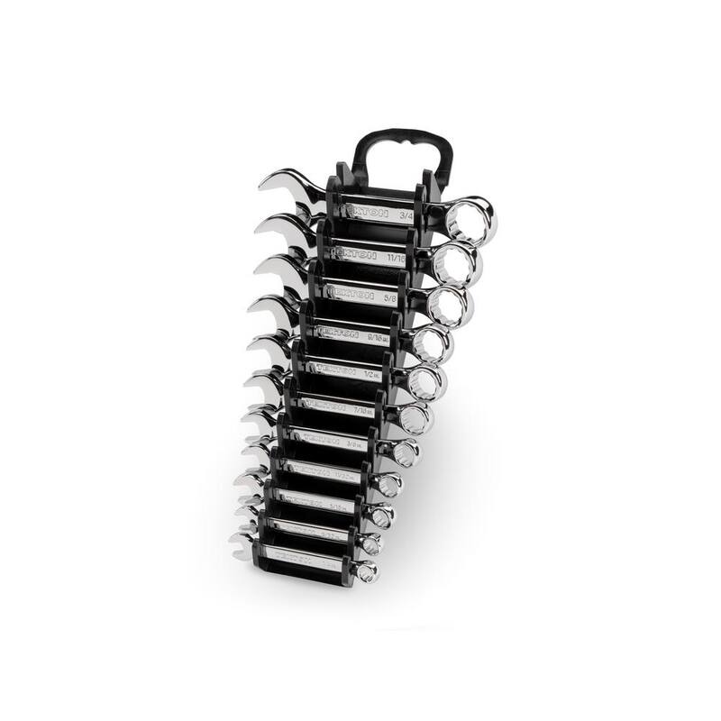 Juego de Llaves Combinadas Cortas TEKTON de 1/4 a 3/4 pulgadas con Soporte (11 piezas) - WCB92401