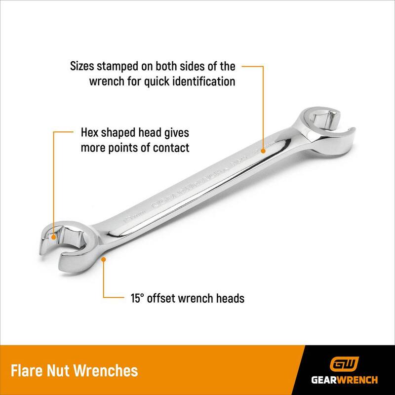 Juego de llaves de dados tipo Flare en pulgadas de GEARWRENCH (Juego de 6 piezas) - 81907