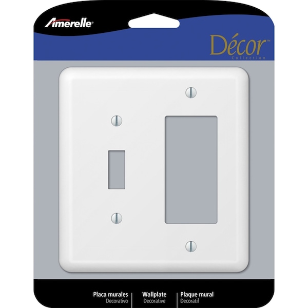Placa de pared de 2 gang Decorador/Interruptor de Amerelle Devon Blanco de Acero Estampado 1 pz - 935TRW