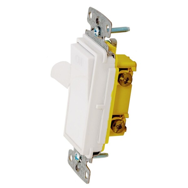 Hubbell Wiring Device-Kellems TradeSelect, Switches and Lighting Controls, Rocker, Marked "On Off", Single Pole, 15A 120/277V AC, White - RSD115WM