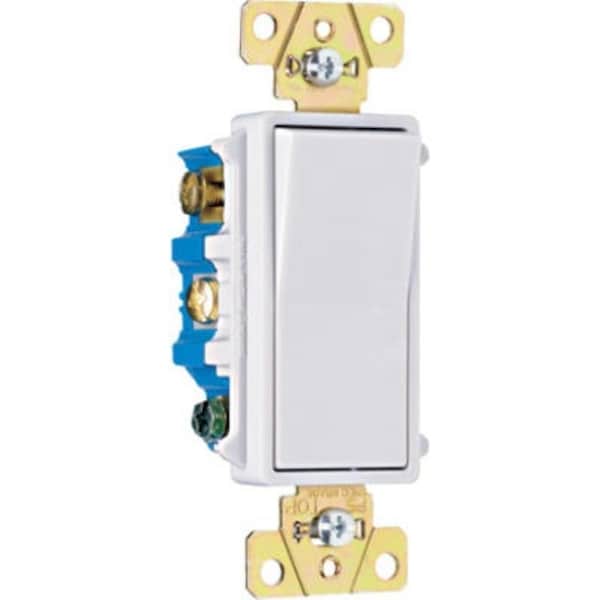 Interruptor de paleta Legrand radiant, 15 A, 120/277 VAC, Conexión de cable de empuje, Terminales de cable lateral, Blanco - TM874WCC6
