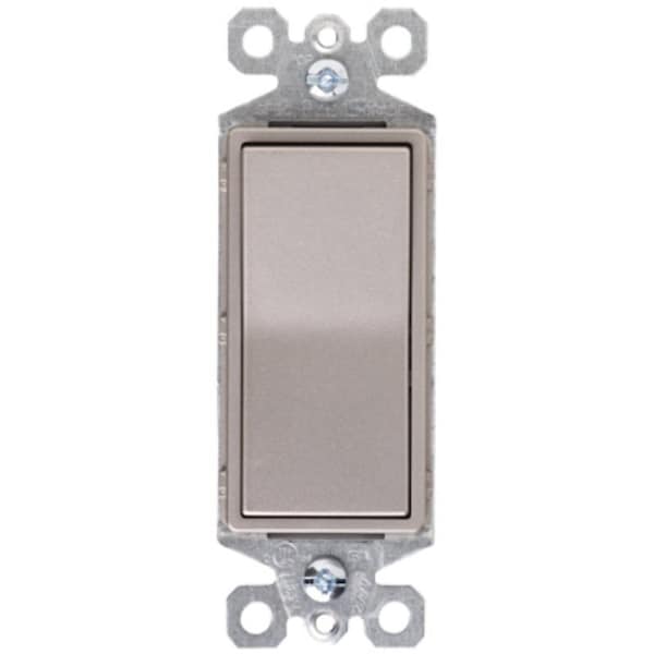Interruptor de paleta Legrand radiant, 15 A, 120/277 VAC, Conexión por presión, Terminal lateral, Níquel - TM870NICC10