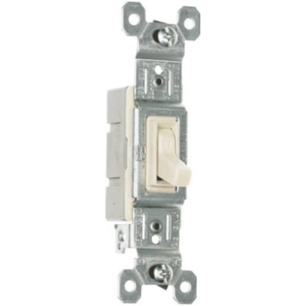 Interruptor de palanca con toma de tierra Legrand TradeMaster, 15 A, 120 VCA, Material de carcasa de termoplástico, Almendra - 660LAGU