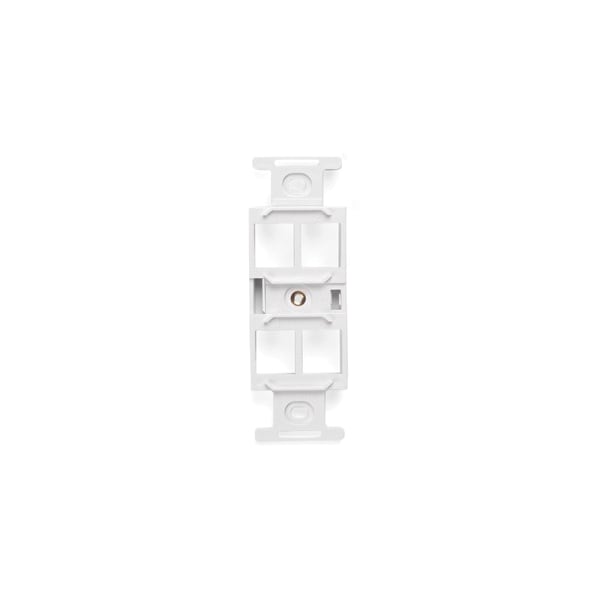 Placas de pared Leviton de 4 puertos para interruptores dobles QP 106 con soporte blanco - 41087-QWP