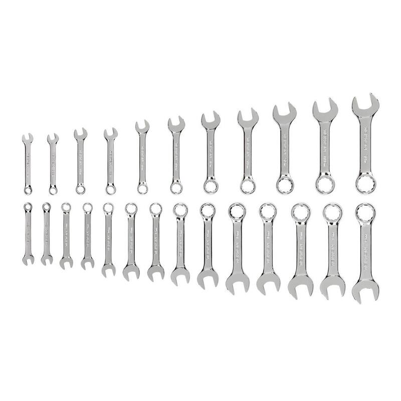 Juego de Llaves Mixtas Cortas TEKTON de 1/4 a 3/4 in. y 6 a 19 mm (25 piezas) - WCB90403
