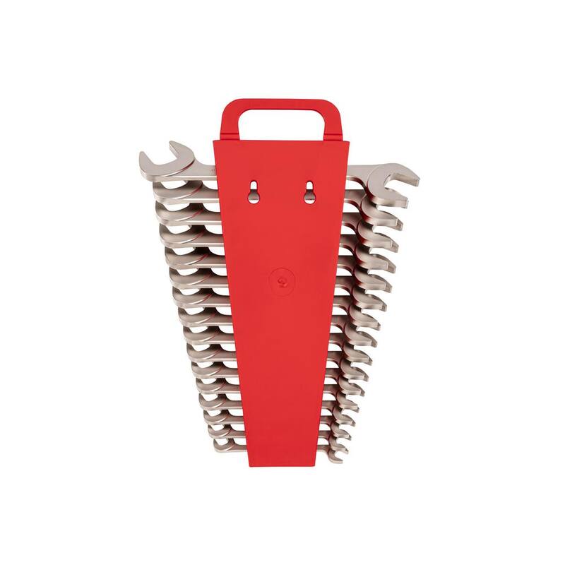 Set de llaves de extremo abierto de cabeza angular TEKTON de 10-27 mm con soporte (16 piezas) - WAE92204