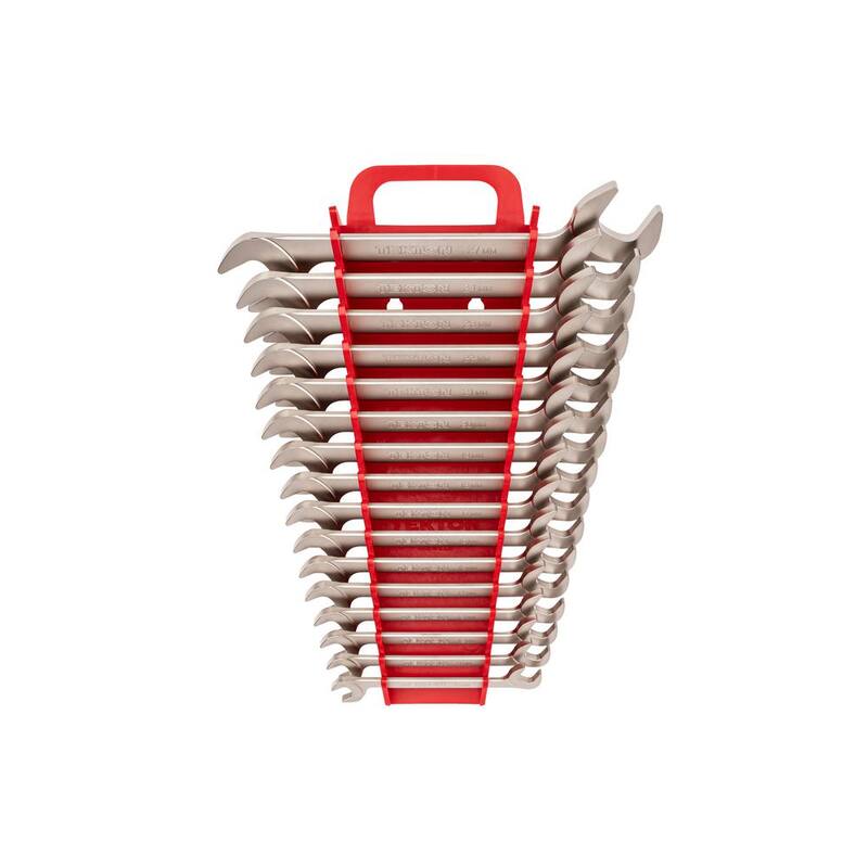 Set de llaves de extremo abierto de cabeza angular TEKTON de 10-27 mm con soporte (16 piezas) - WAE92204
